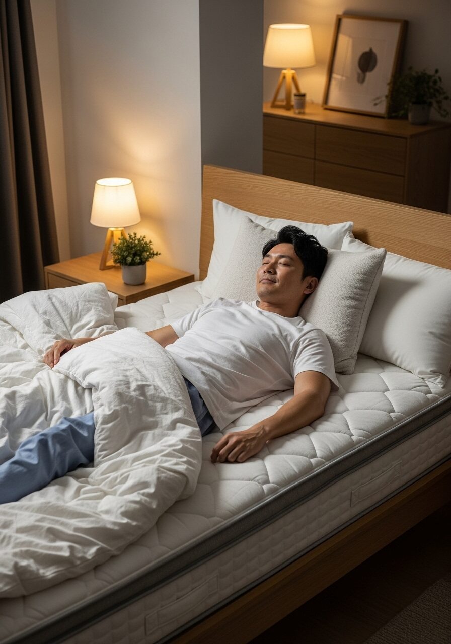 マットレスが快適な40代男性