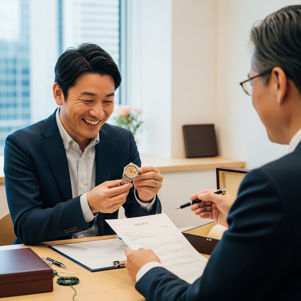 父の遺品ロレックスが驚きの査定額に喜ぶ40代男性　日本人