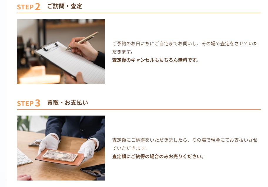 出張買取の4ステップ