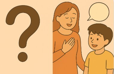 スマイルゼミについて疑問を持つ親子