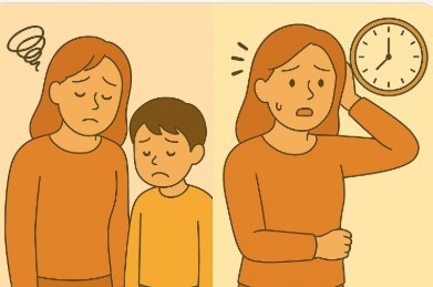 仕事と家事で疲れている母親