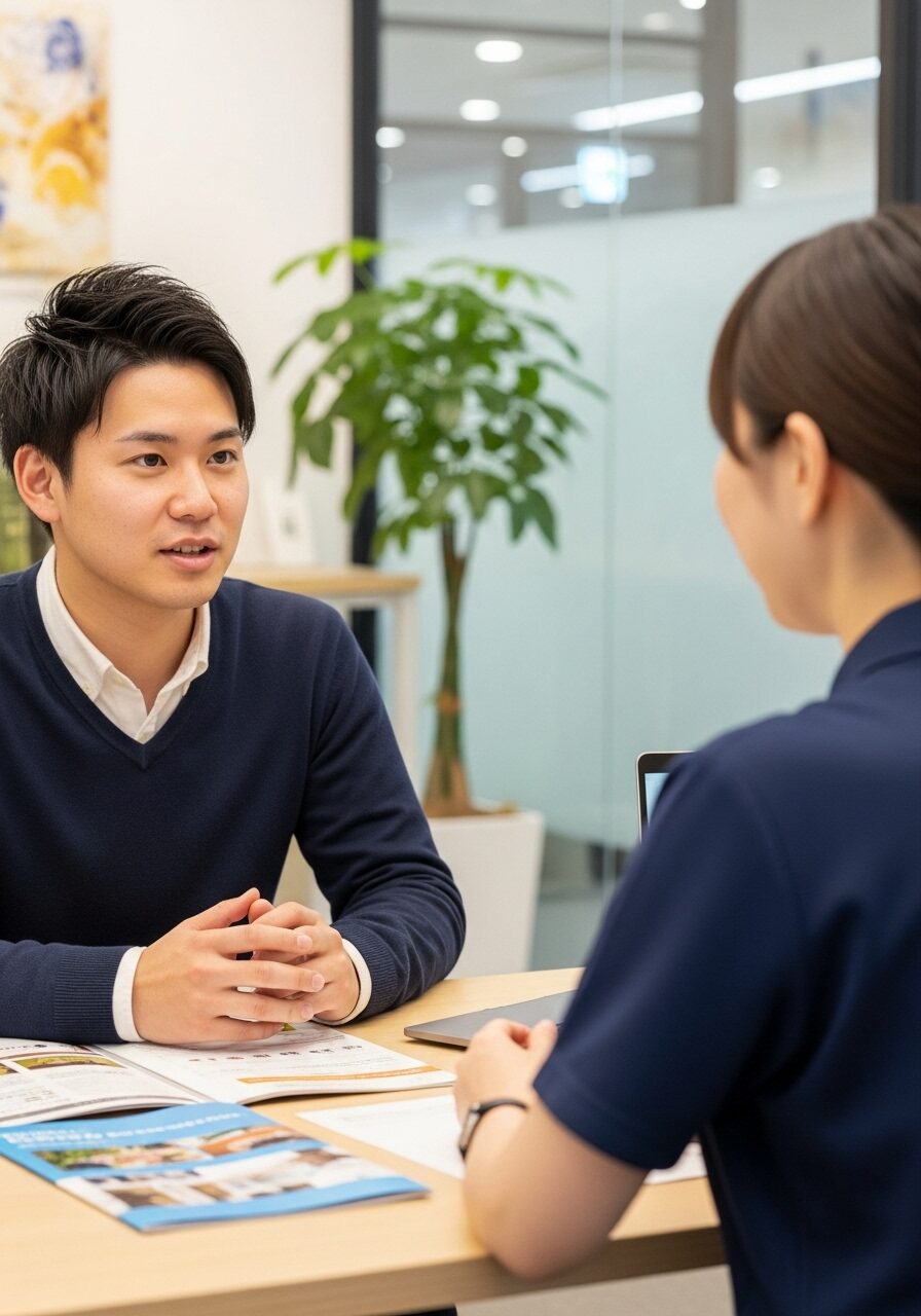 就労支援に相談している20代男性　日本人