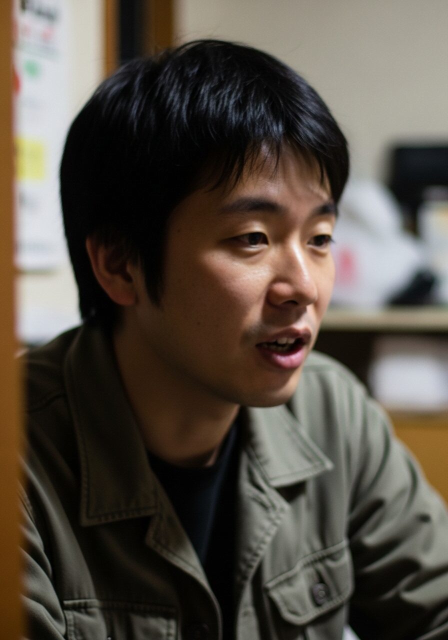 へたくそな撮り方の自分の写真30代の男性 日本人