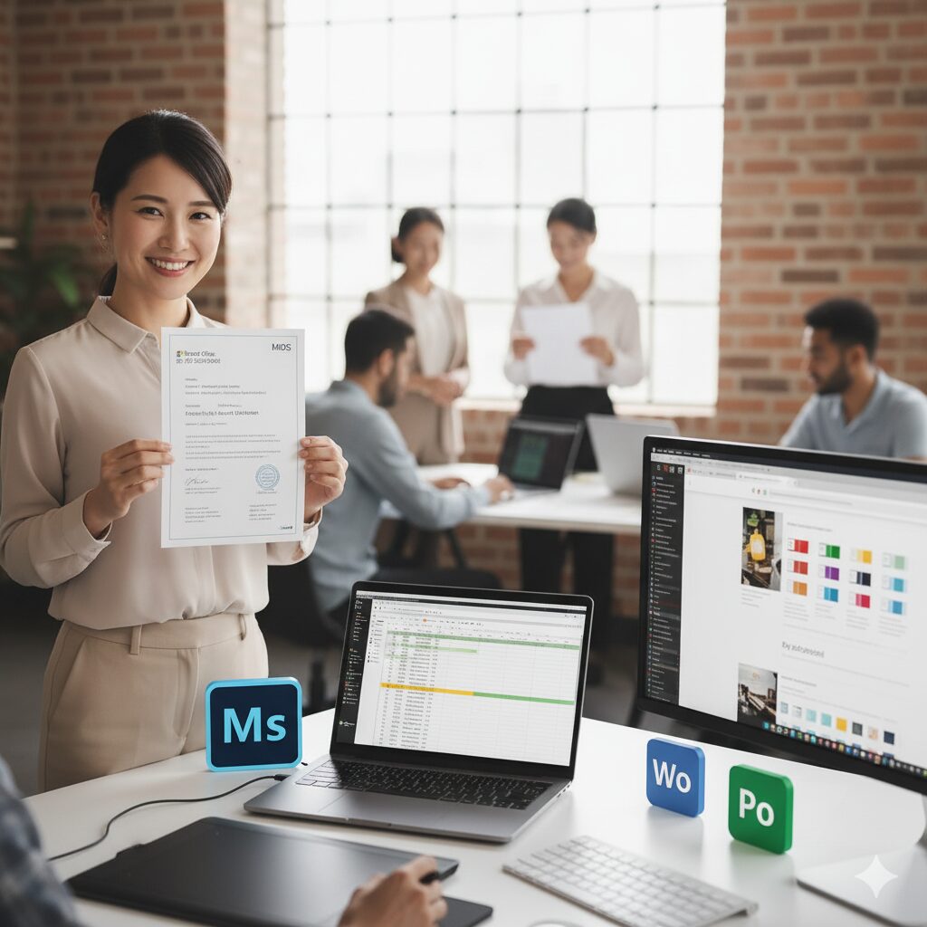 MOS資格 費用, オフィスで活躍する日本人, スキル証明