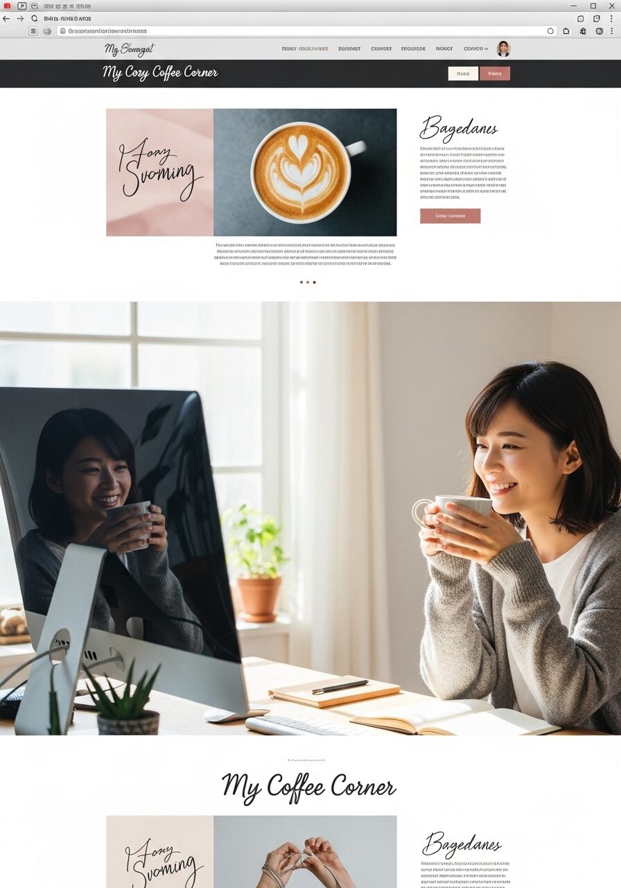 WordPressテーマ「ゴールドメディア」でおしゃれなブログデザインに満足している26歳の女性