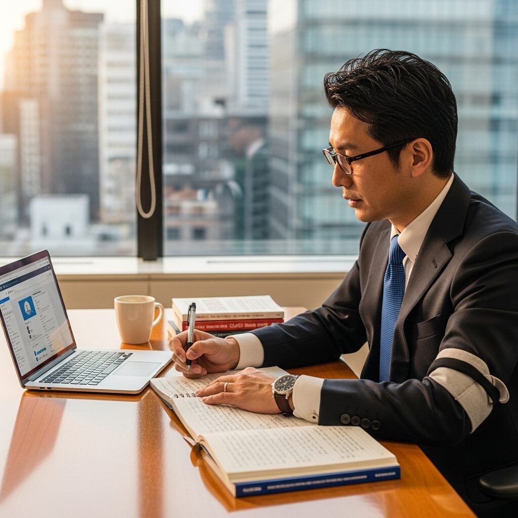 40代 ビジネスマン 英語学習している　