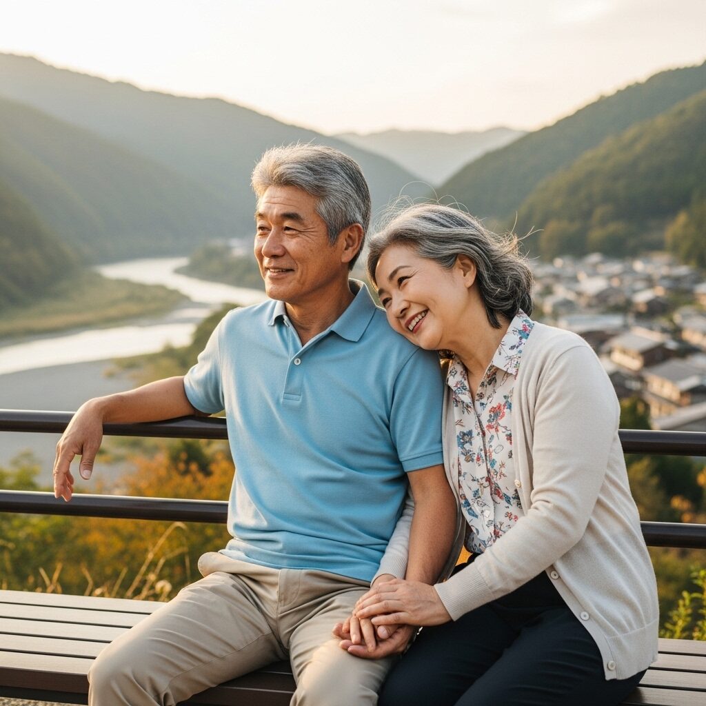 夫婦でのんびり旅行がしたいな60代夫婦の写真 日本人