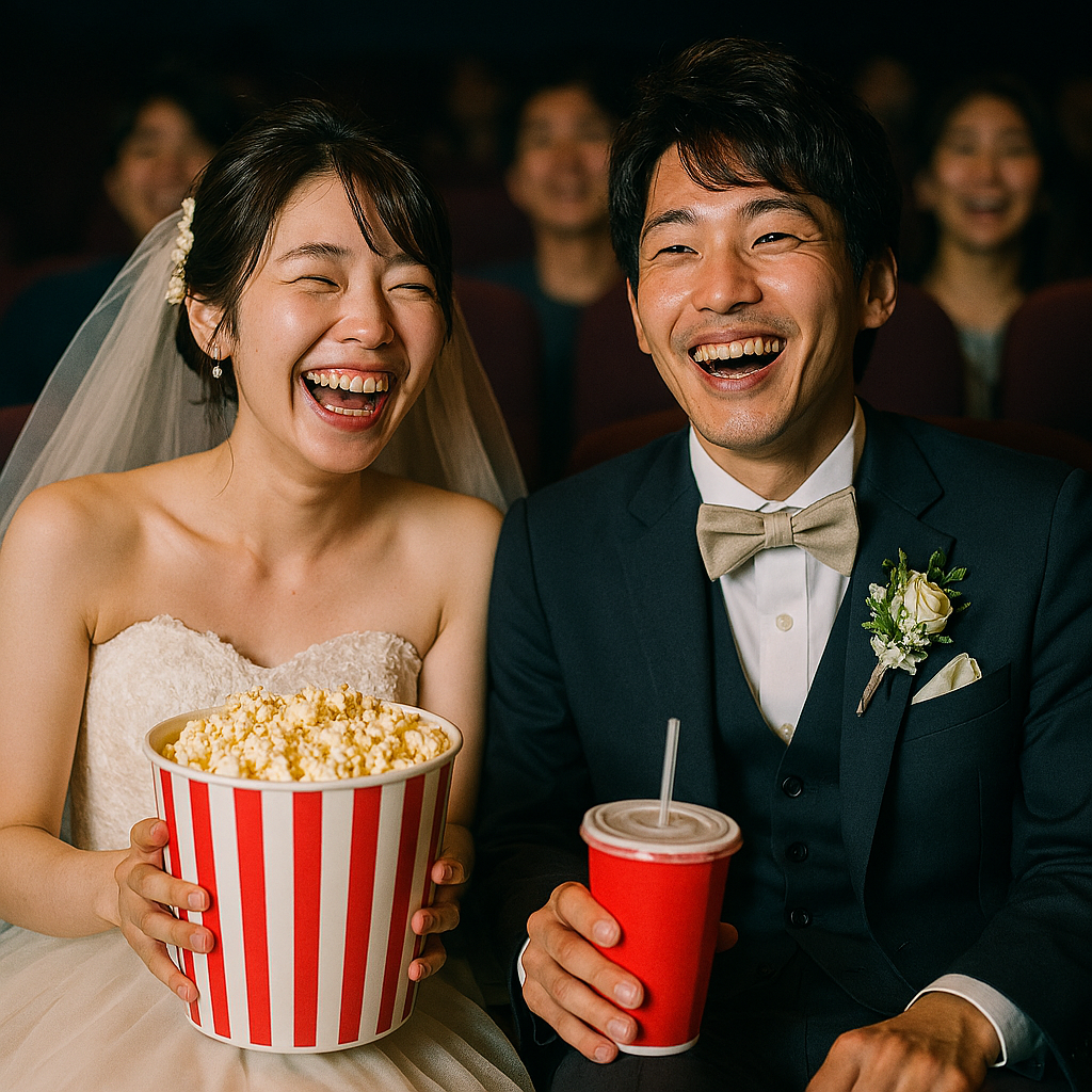 幸せそうな新郎新婦