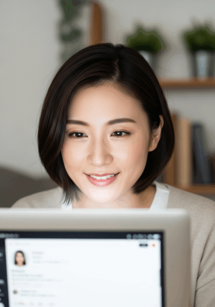 オンライン婚活で理想の出会いを果たした女性