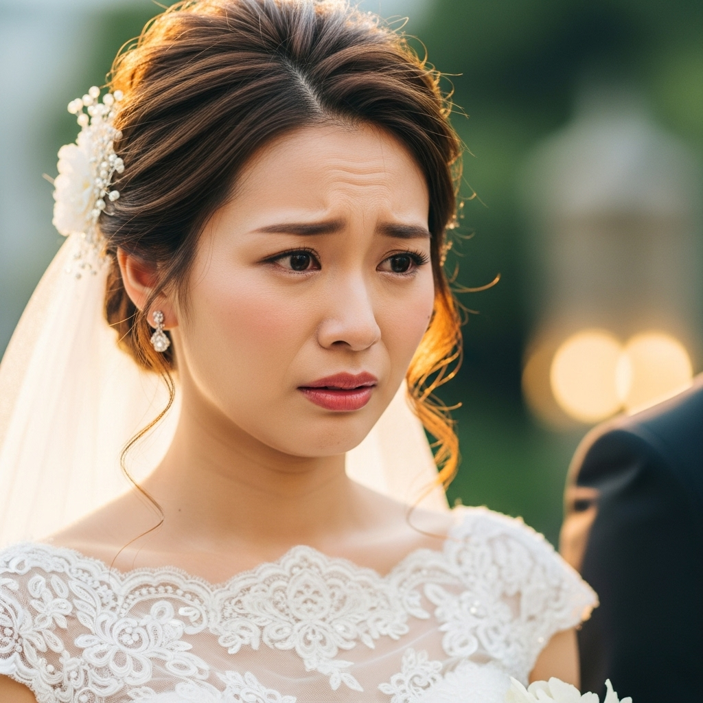 不安な表情の花嫁