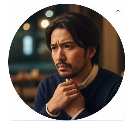 緊張する30代男性のアイコン