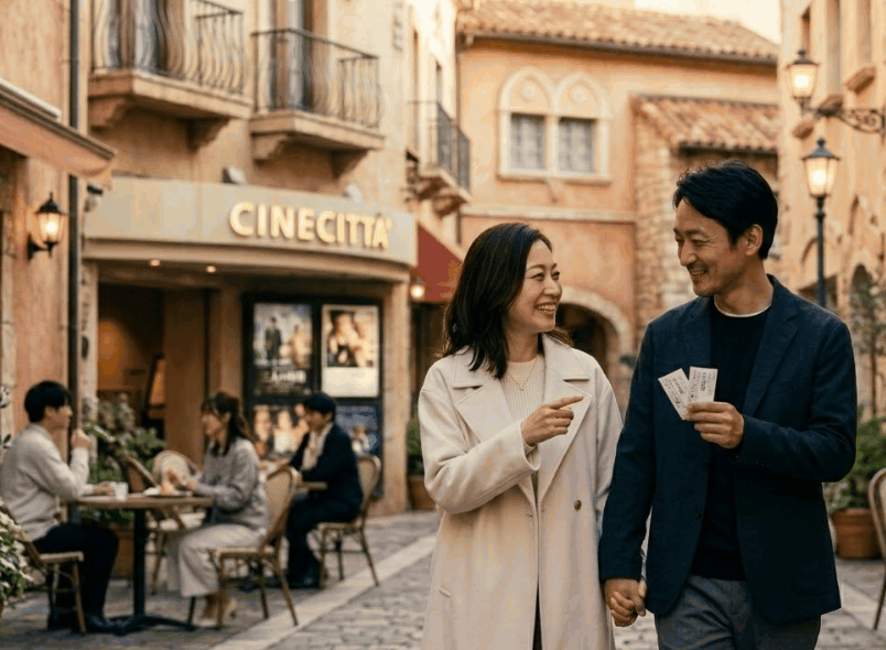 映画デートにおすすめの川崎・ラ チッタデッラのイタリア風の街並み