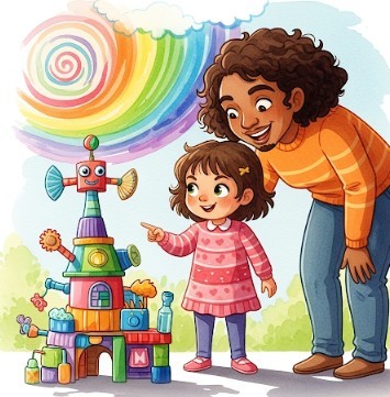 笑顔で学ぶ子供