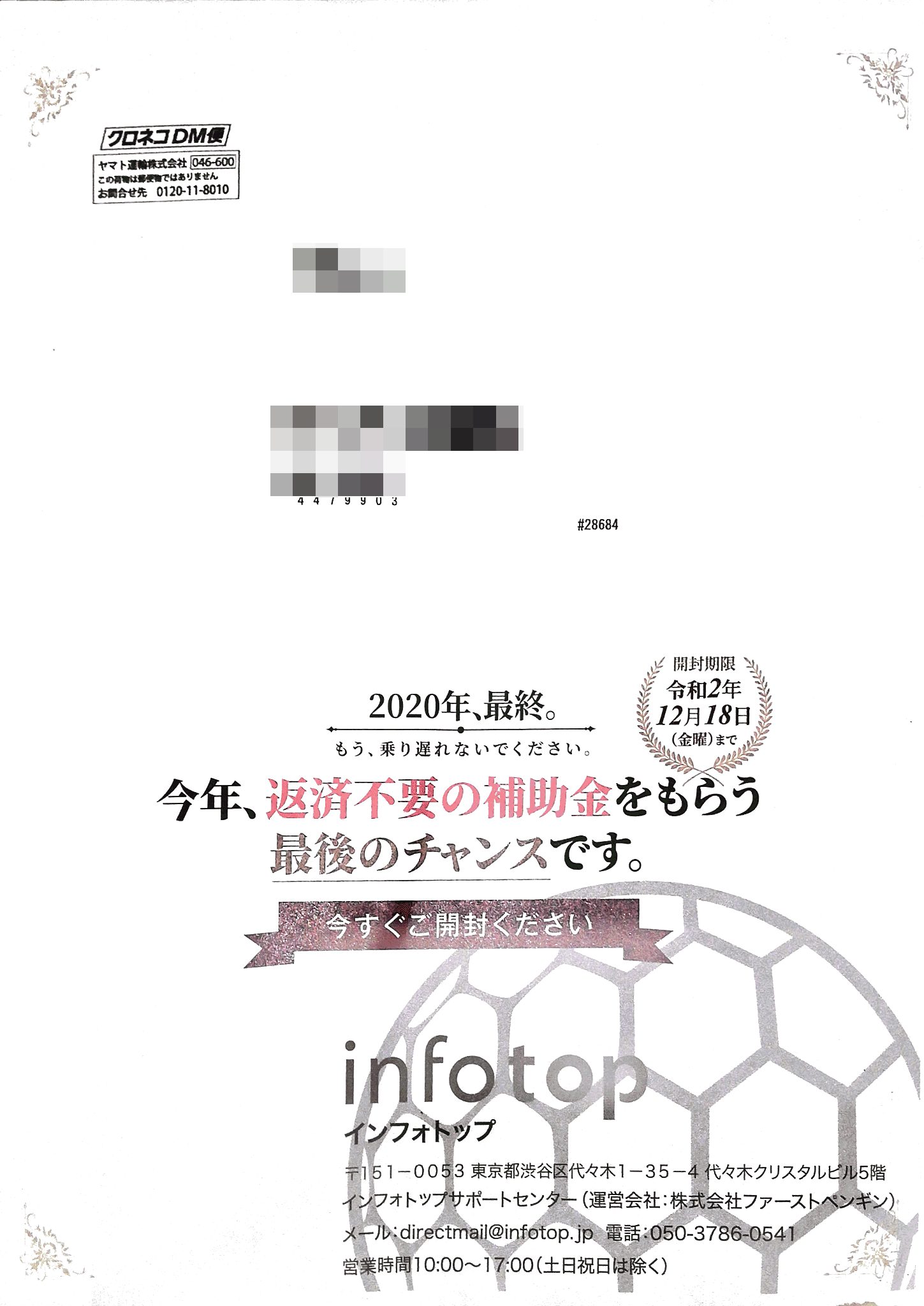 インフォトップからのダイレクトメール