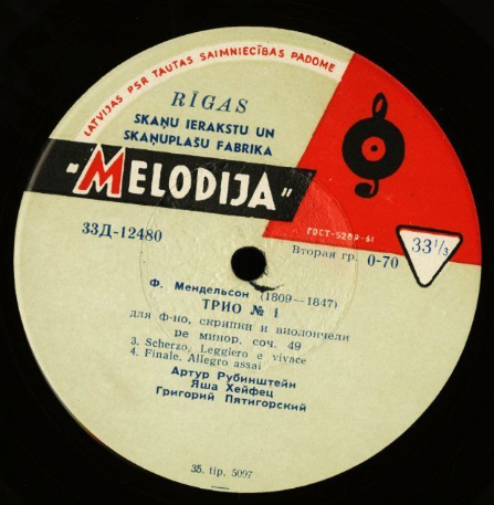 ハイフェッツとルビンシュタイン。